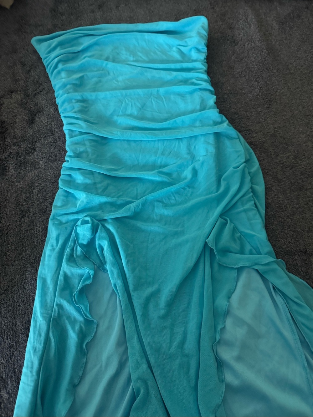 Source Unknown Turquoise Strapless High-Low Dress - Picture 4 of 4